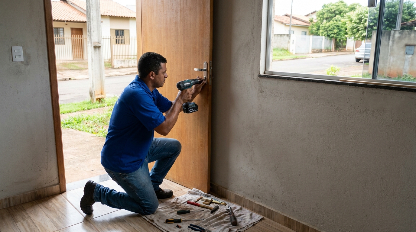 Instalação de Fechadura Residencial profissional no Centro, Londrina‑PR
