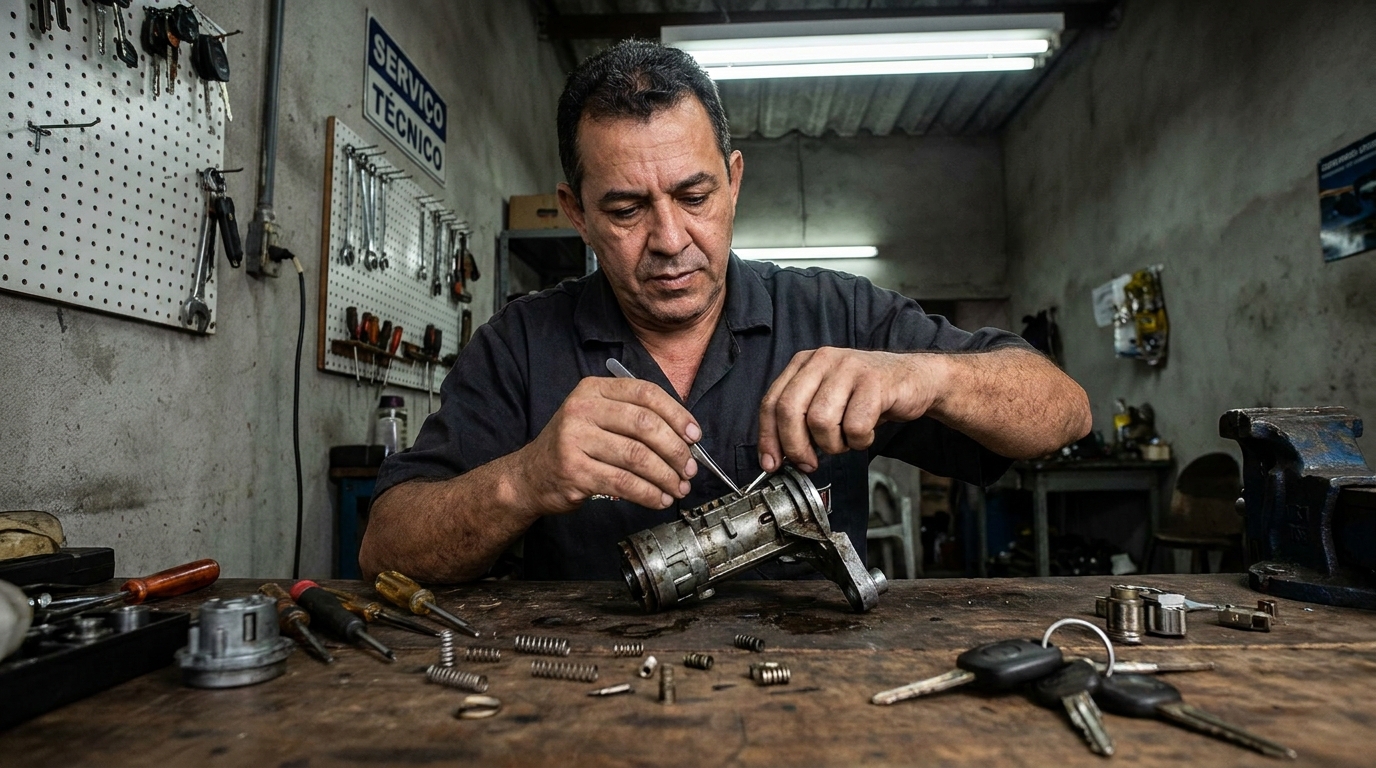 Troca de Segredo do Miolo da Porta profissional no Teixeirinha, Londrina‑PR
